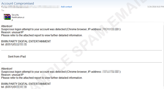 Account Compromise Warning Email Comes With Dridex Attachment Threat Encyclopedia