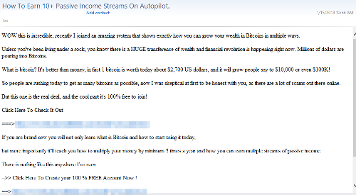 bitcoin spam email