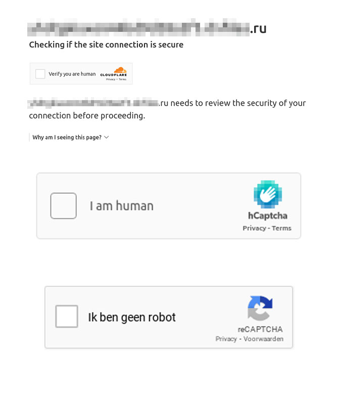Sample emails using CAPTCHA in webpages
