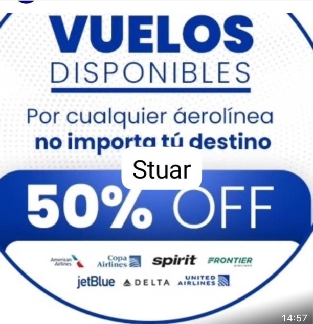 Figure 30. “Los hijos de Kitah” WhatsApp channel shows an advertisement for flights at 50% off 