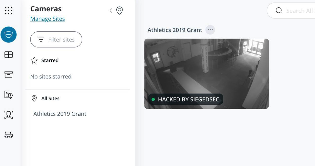 Figure 34. SiegedSec showing the feed of the hacked camera