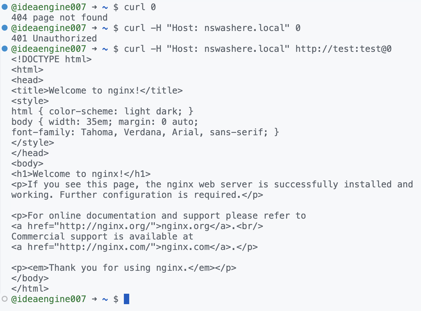 Figure 12. Incoming request validated only when the host header matches “nswashere.local” and request is authorized