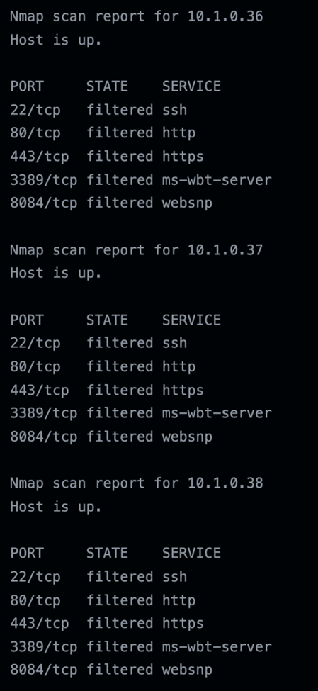 Nmap scan results from inside the Ubuntu runner unable to resolve the hostname
