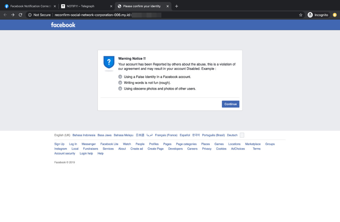 Fake Facebook login pages spreading by Facebook applications