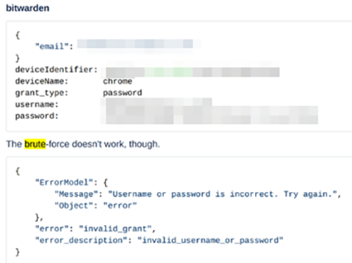 An account takeover bot brute-forcing Bitwarden, an open-source password management service, via Infatica, a residential proxy service