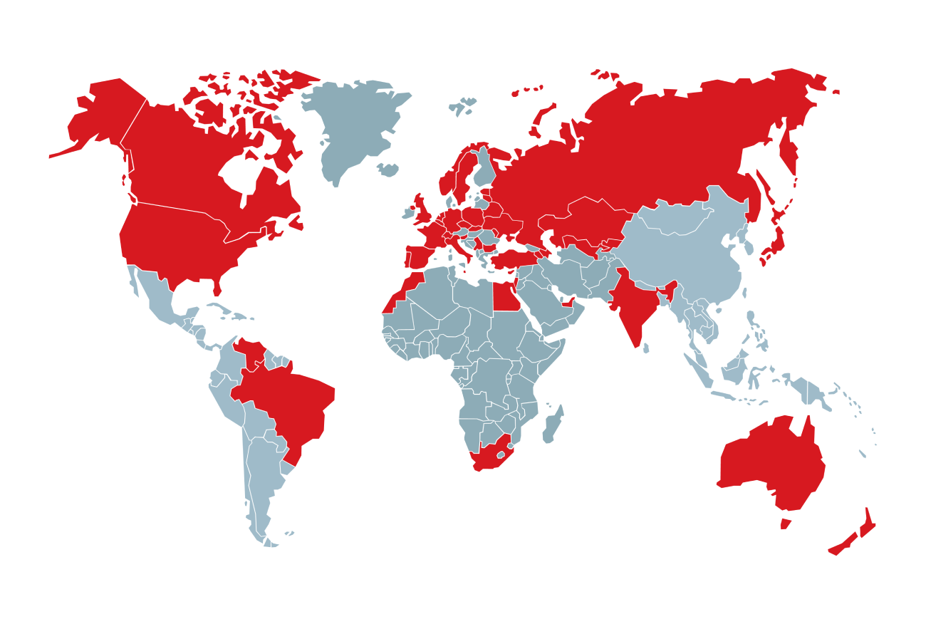 Countries in which Void Balaur email targets were located (companies were targeted via corporate email addresses; individuals were targeted via private email addresses) 