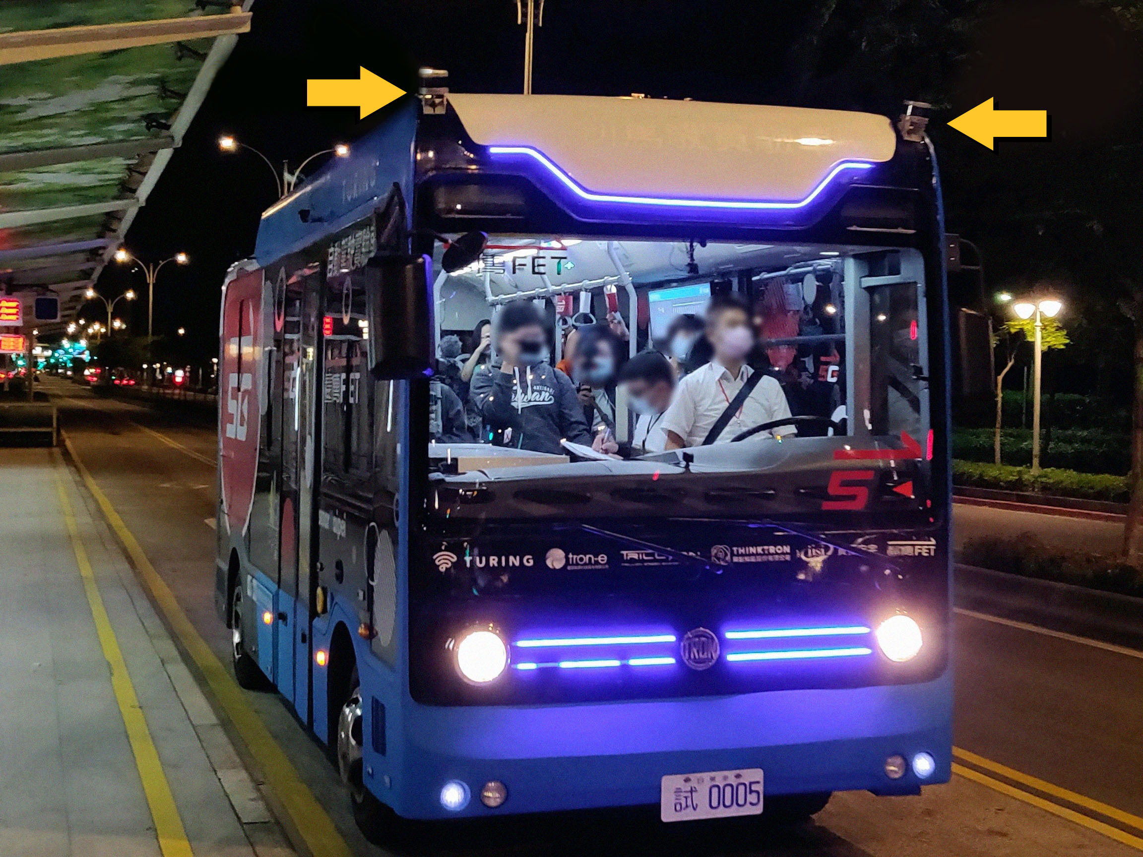 Self-driving bus sensors