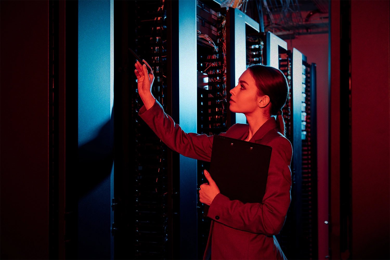 A developer checking the servers