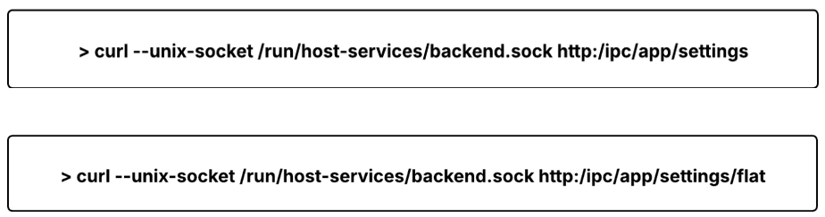 Both endpoints can be reached by executing the following commands: