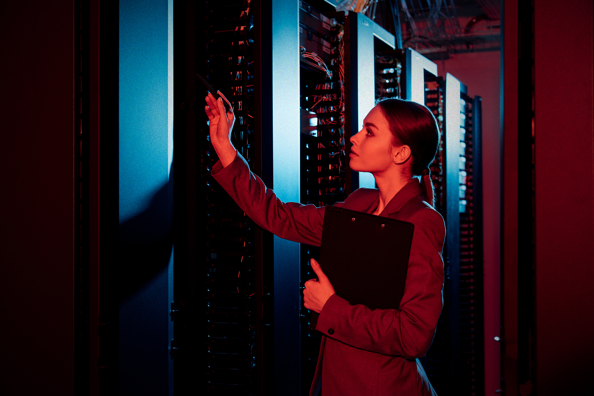 A developer checking the servers